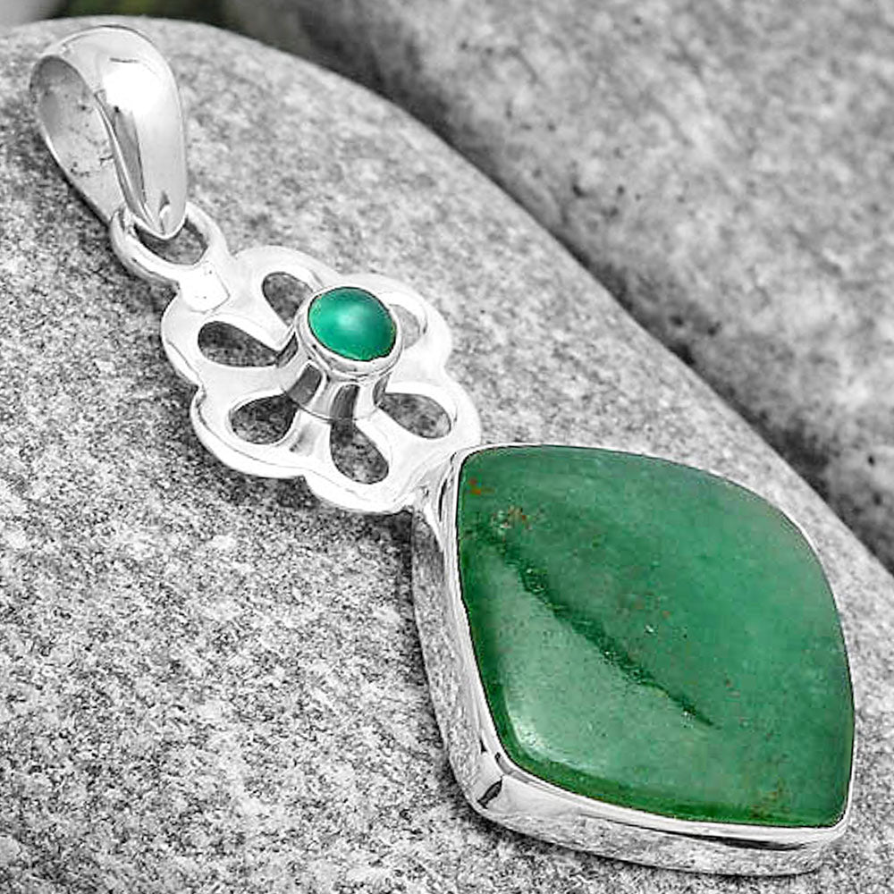 Natural Green Aventurine & Green Onyx Pendant P-1634 SDP128948