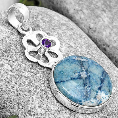 Blue Scheelite - Turkey & Amethyst Pendant P-1634 SDP128966