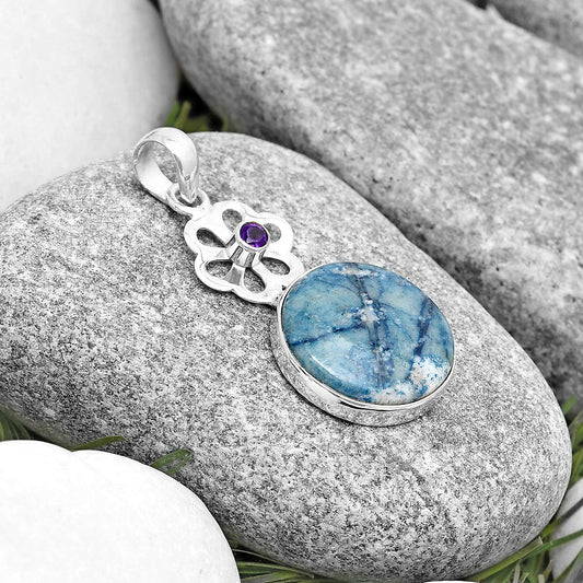 Blue Scheelite - Turkey & Amethyst Pendant P-1634 SDP128966