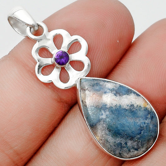 Blue Scheelite - Turkey & Amethyst Pendant P-1634 SDP128967