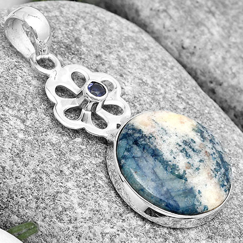 Blue Scheelite - Turkey & Iolite Pendant P-1634 SDP128968