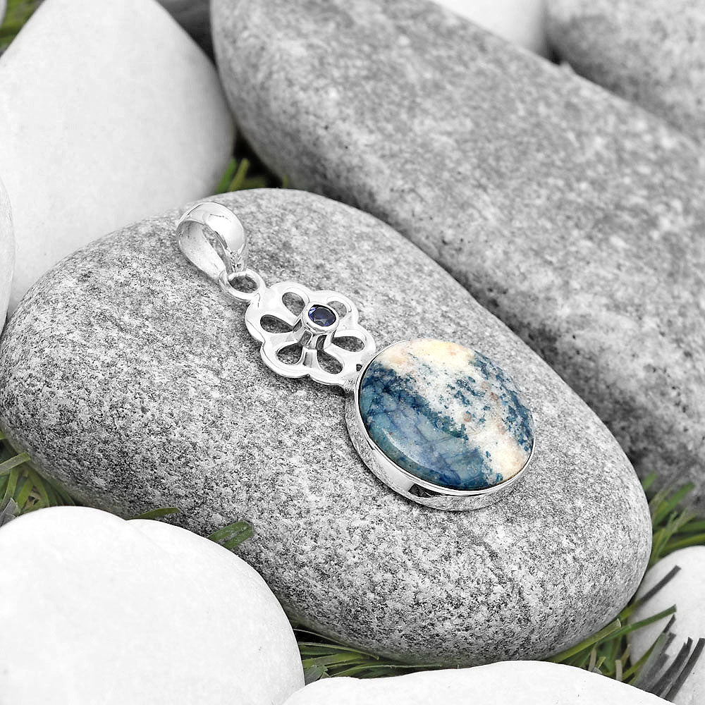 Blue Scheelite - Turkey & Iolite Pendant P-1634 SDP128968