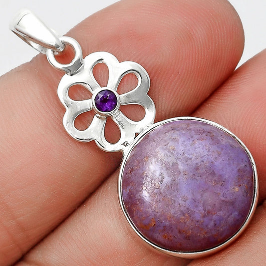 Natural Lavender Jade & Amethyst Pendant P-1634 SDP128971