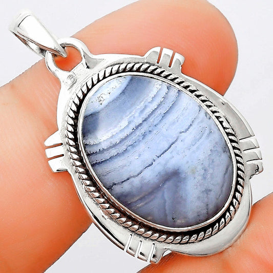 Natural Blue Lace Agate South Africa Pendant P-1463 SDP129029