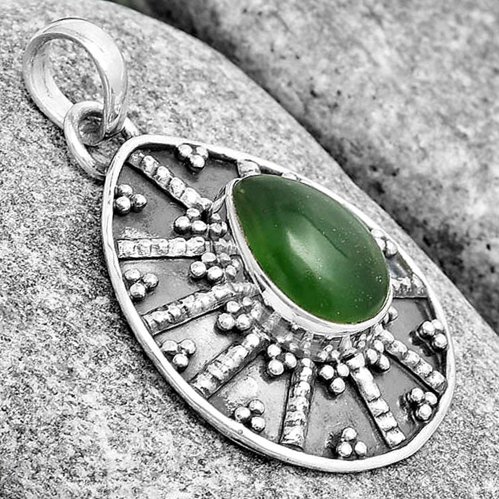 Natural Nephrite Jade - Canada Pendant P-1465 SDP129091