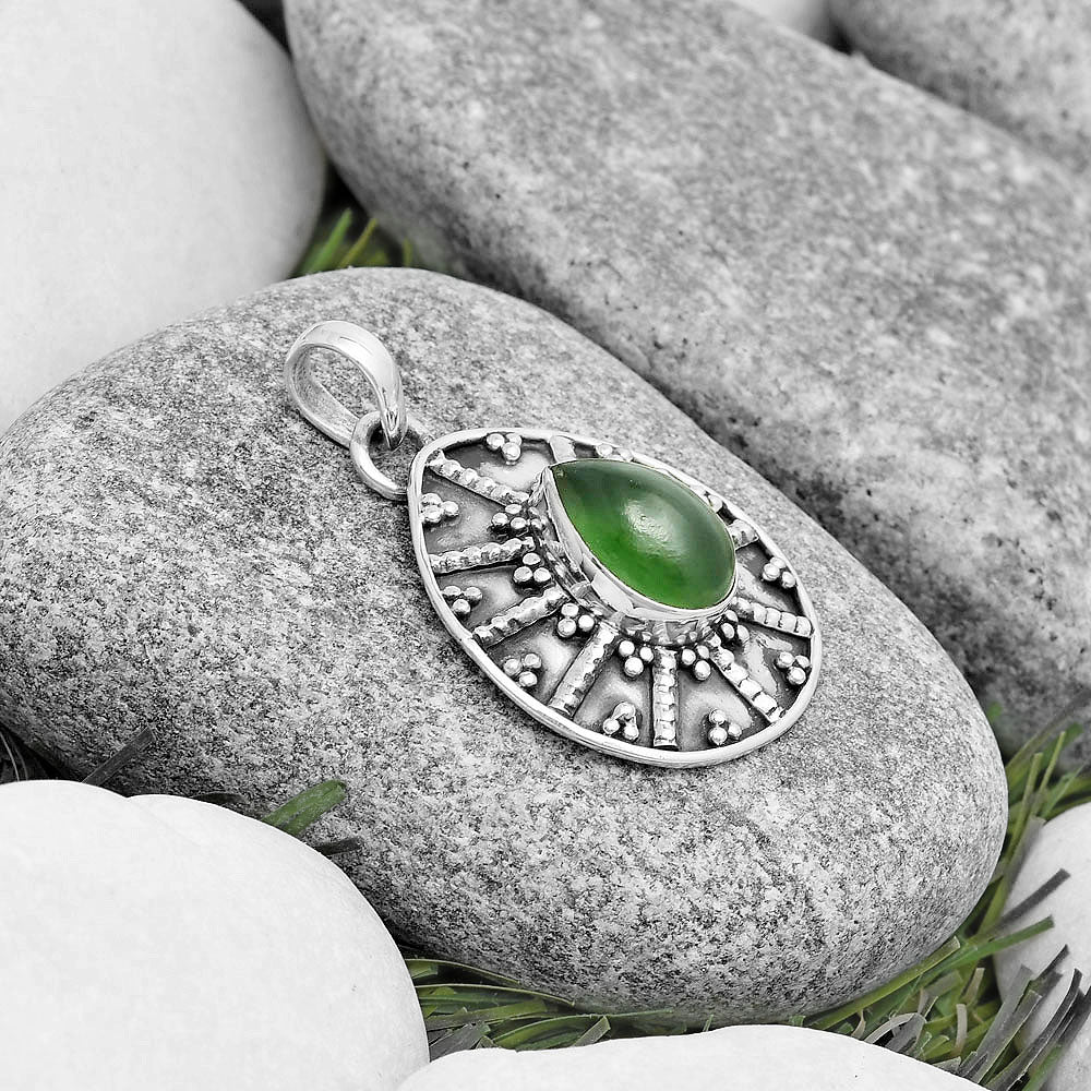 Natural Nephrite Jade - Canada Pendant P-1465 SDP129098