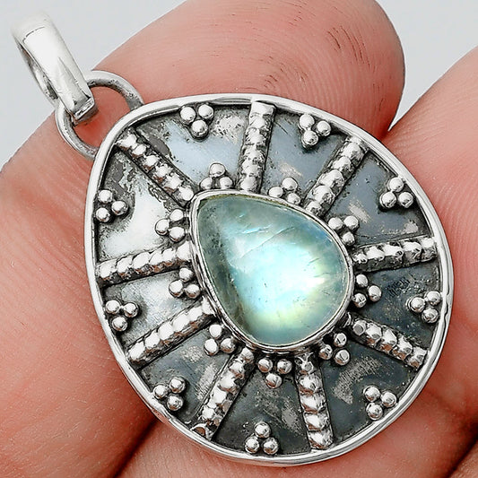 Natural Rainbow Moonstone - India Pendant P-1465 SDP129103