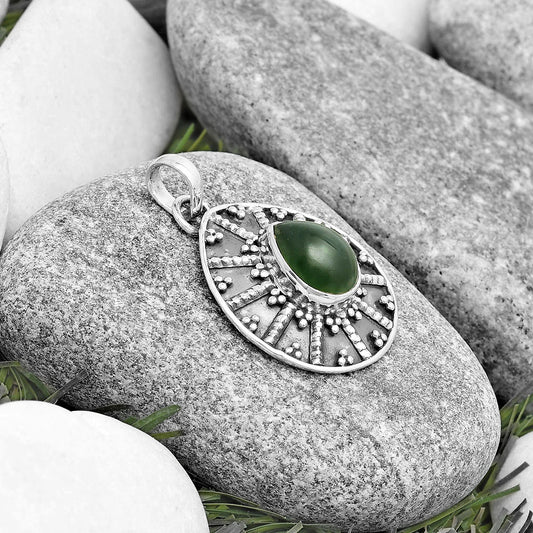 Natural Nephrite Jade - Canada Pendant P-1465 SDP129105