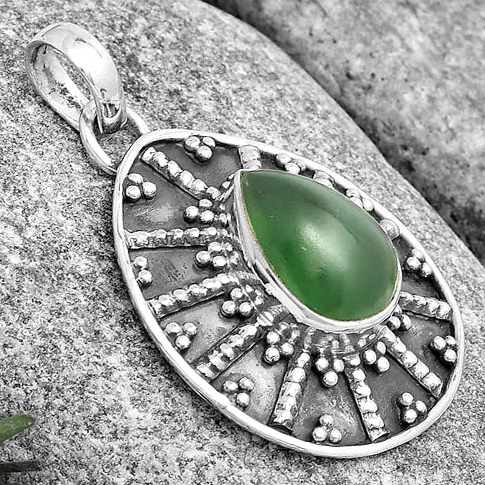 Natural Nephrite Jade - Canada Pendant P-1465 SDP129106