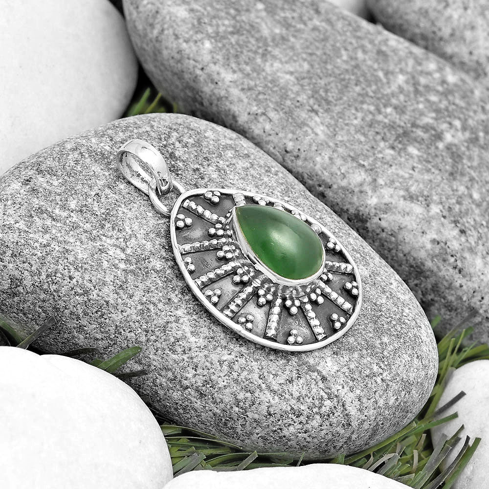 Natural Nephrite Jade - Canada Pendant P-1465 SDP129106