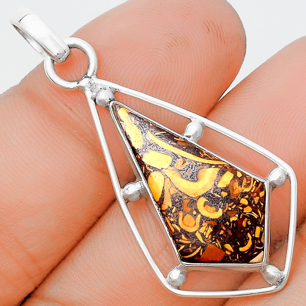 Natural Coquina Fossil Jasper - India Pendant P-1297 SDP129121