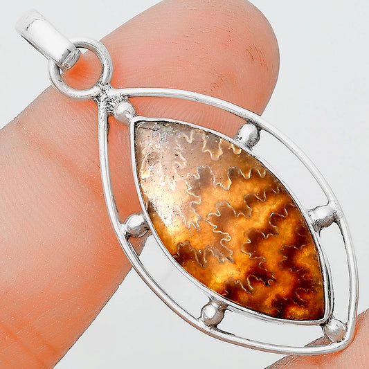 Natural Sutured Ammonite - Madagascar Pendant P-1297 SDP129122