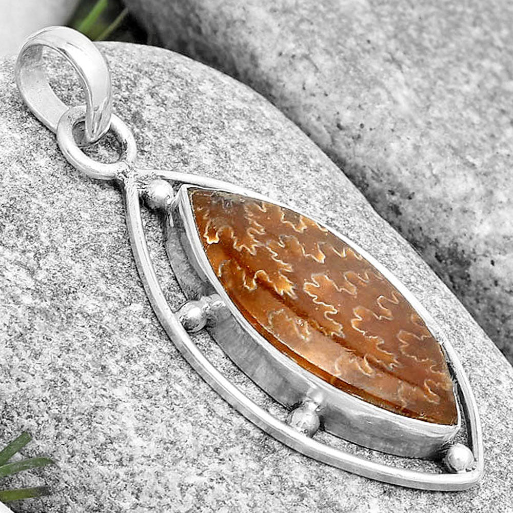 Natural Sutured Ammonite - Madagascar Pendant P-1297 SDP129122