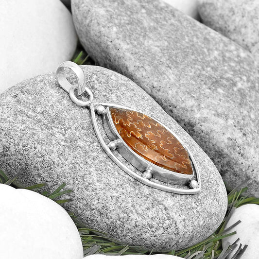 Natural Sutured Ammonite - Madagascar Pendant P-1297 SDP129122