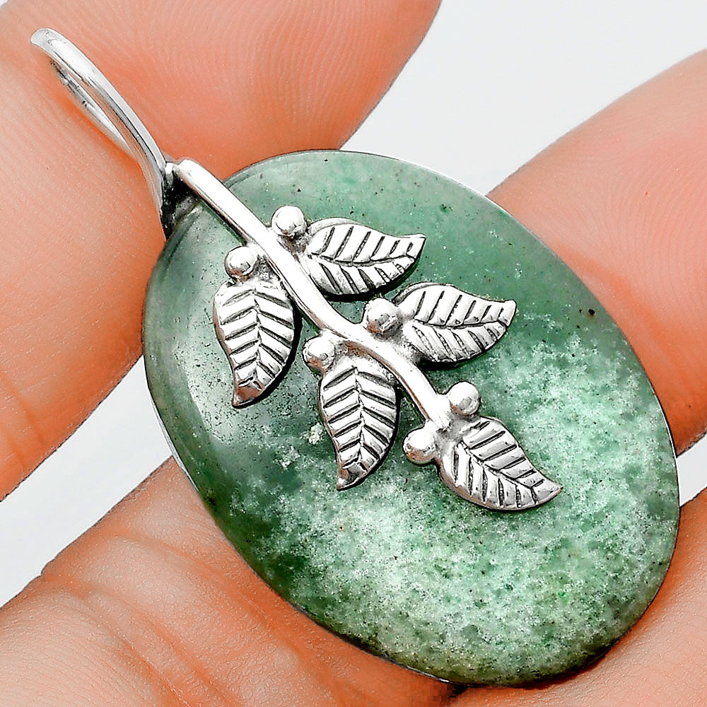 Leaves - Natural Green Aventurine Pendant P-1291 SDP129149