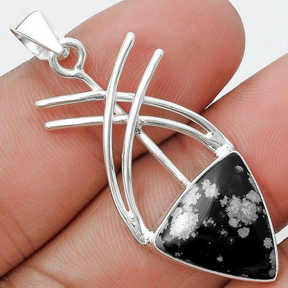 Natural Snow Flake Obsidian Pendant P-1010 SDP129166