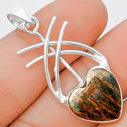 Heart Turkish Rainforest Chrysocolla Pendant P-1010 SDP129185