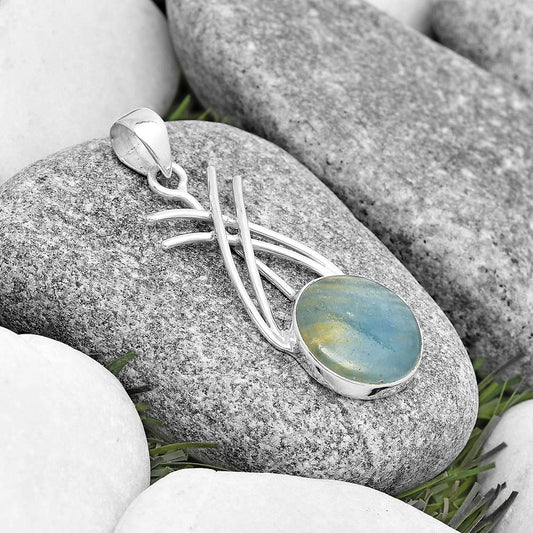 Natural Blue Aragonite Pendant P-1010 SDP129190