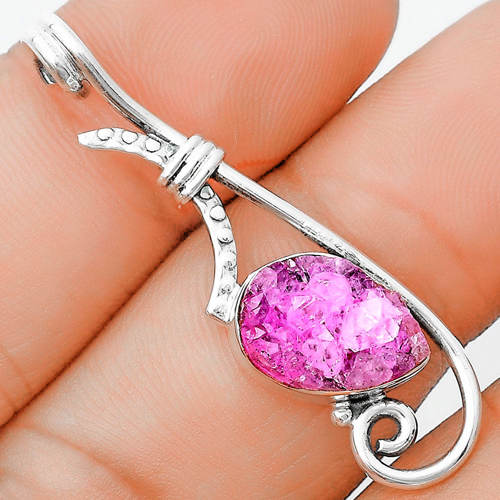 Pink Agate Druzy Pendant P-1682 SDP129214