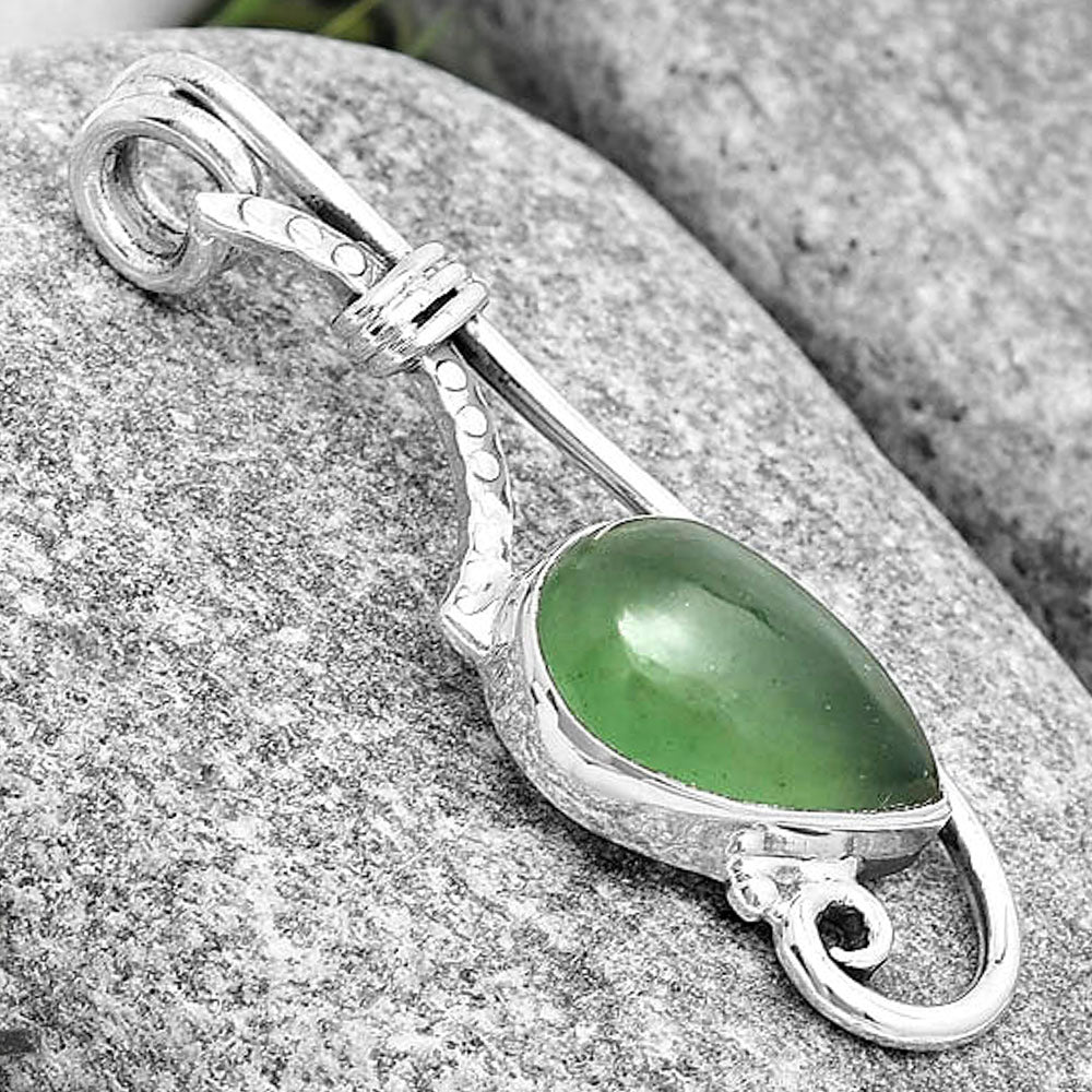 Natural Nephrite Jade - Canada Pendant P-1682 SDP129228