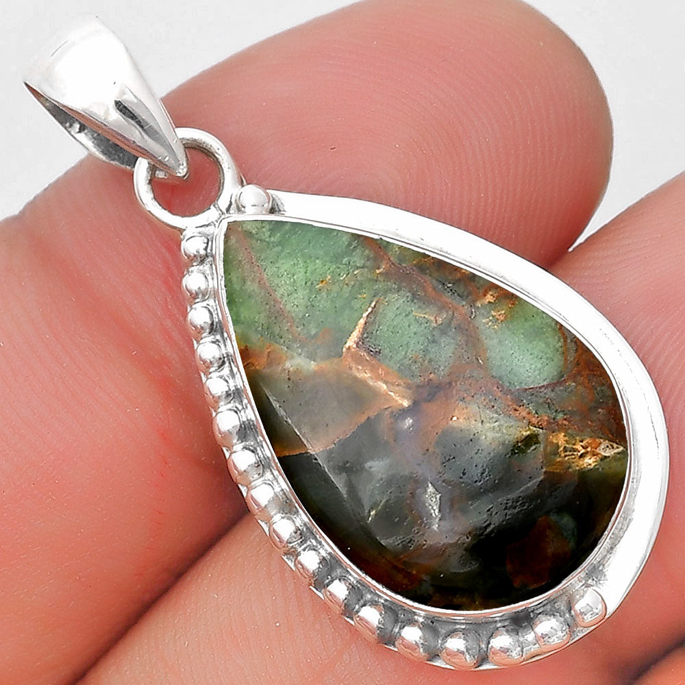 Natural Turkish Rainforest Chrysocolla Pendant P-1326 SDP129284