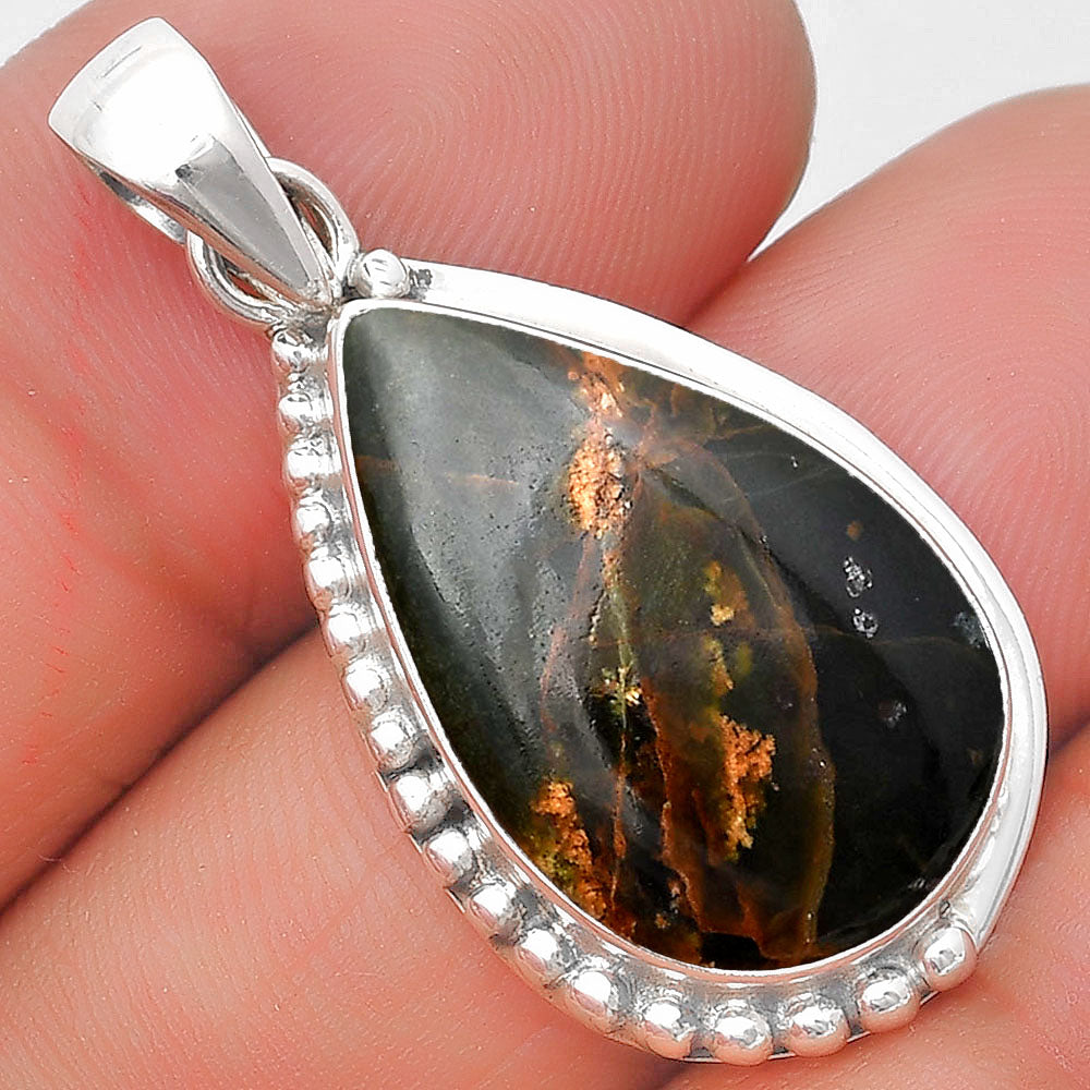 Natural Turkish Rainforest Chrysocolla Pendant P-1326 SDP129285