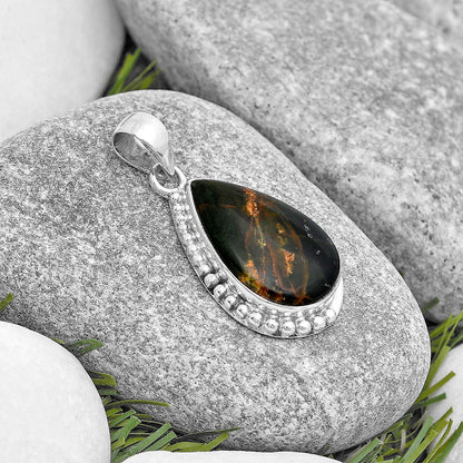 Natural Turkish Rainforest Chrysocolla Pendant P-1326 SDP129285