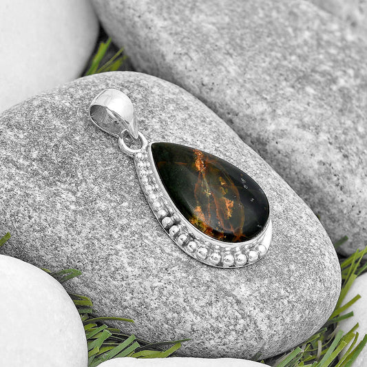 Natural Turkish Rainforest Chrysocolla Pendant P-1326 SDP129285