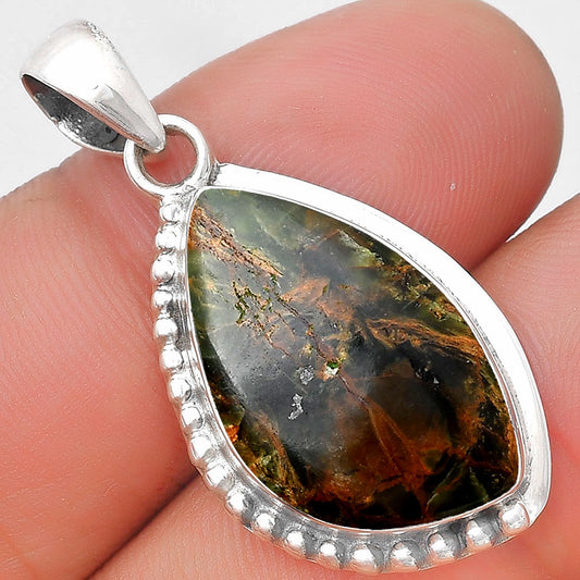 Natural Turkish Rainforest Chrysocolla Pendant P-1326 SDP129291