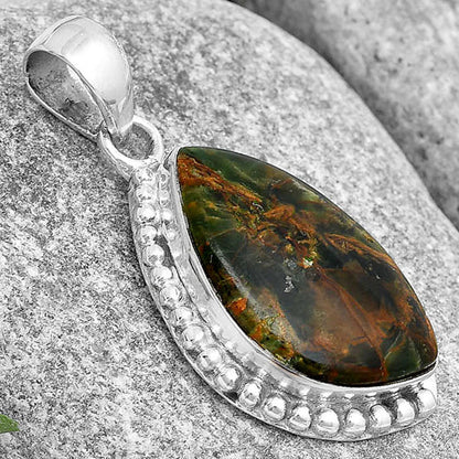 Natural Turkish Rainforest Chrysocolla Pendant P-1326 SDP129291