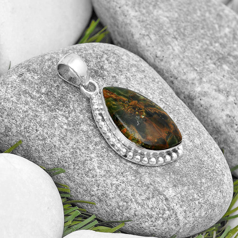 Natural Turkish Rainforest Chrysocolla Pendant P-1326 SDP129291