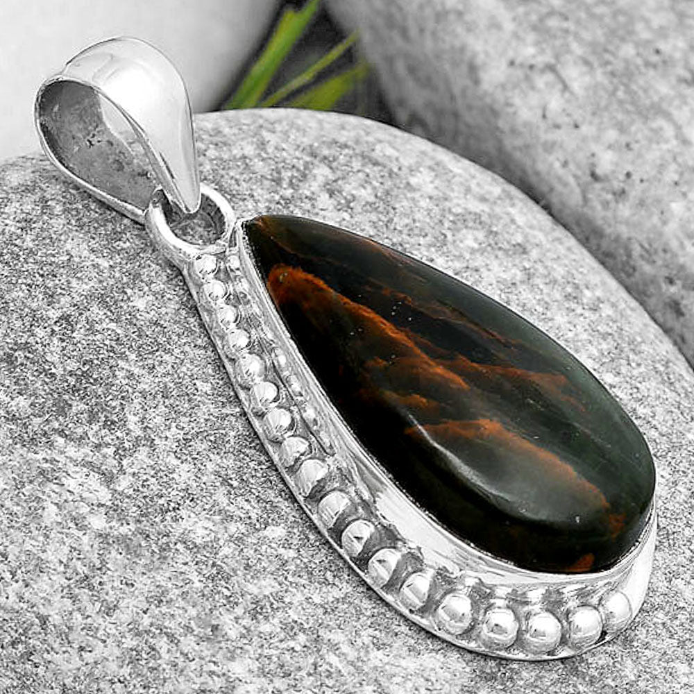 Natural Turkish Rainforest Chrysocolla Pendant P-1326 SDP129294