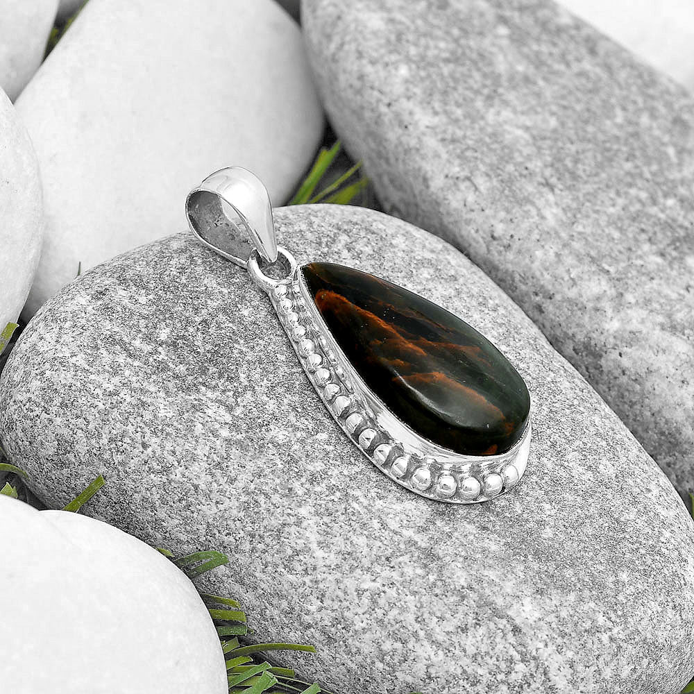 Natural Turkish Rainforest Chrysocolla Pendant P-1326 SDP129294