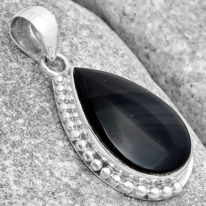 Natural Black Lace Obsidian Pendant P-1326 SDP129297