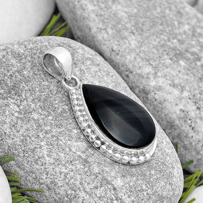 Natural Black Lace Obsidian Pendant P-1326 SDP129297