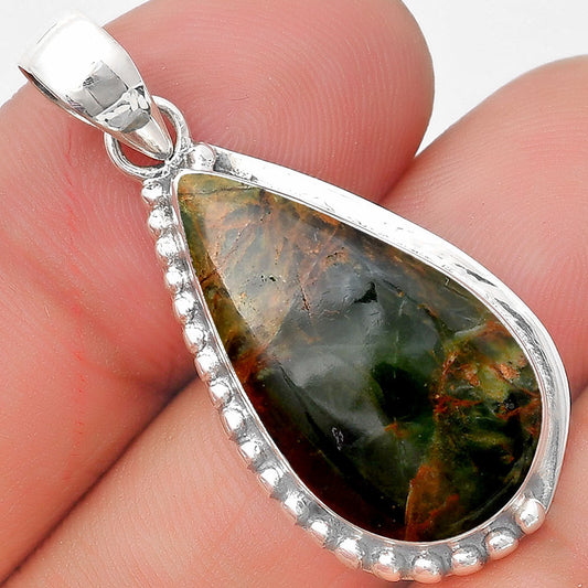 Natural Turkish Rainforest Chrysocolla Pendant P-1326 SDP129302