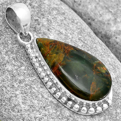 Natural Turkish Rainforest Chrysocolla Pendant P-1326 SDP129302