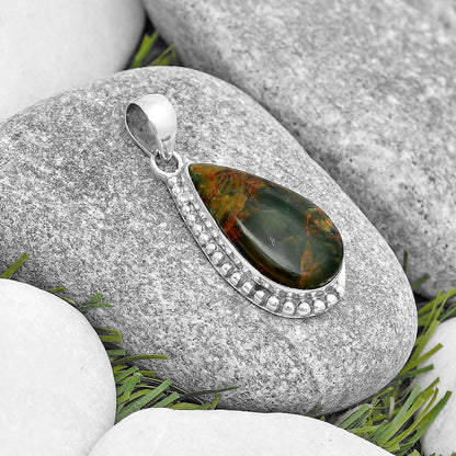 Natural Turkish Rainforest Chrysocolla Pendant P-1326 SDP129302