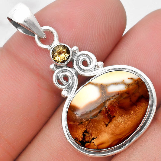 Cold Mountain Thunder Egg & Citrine Pendant P-1603 SDP129314