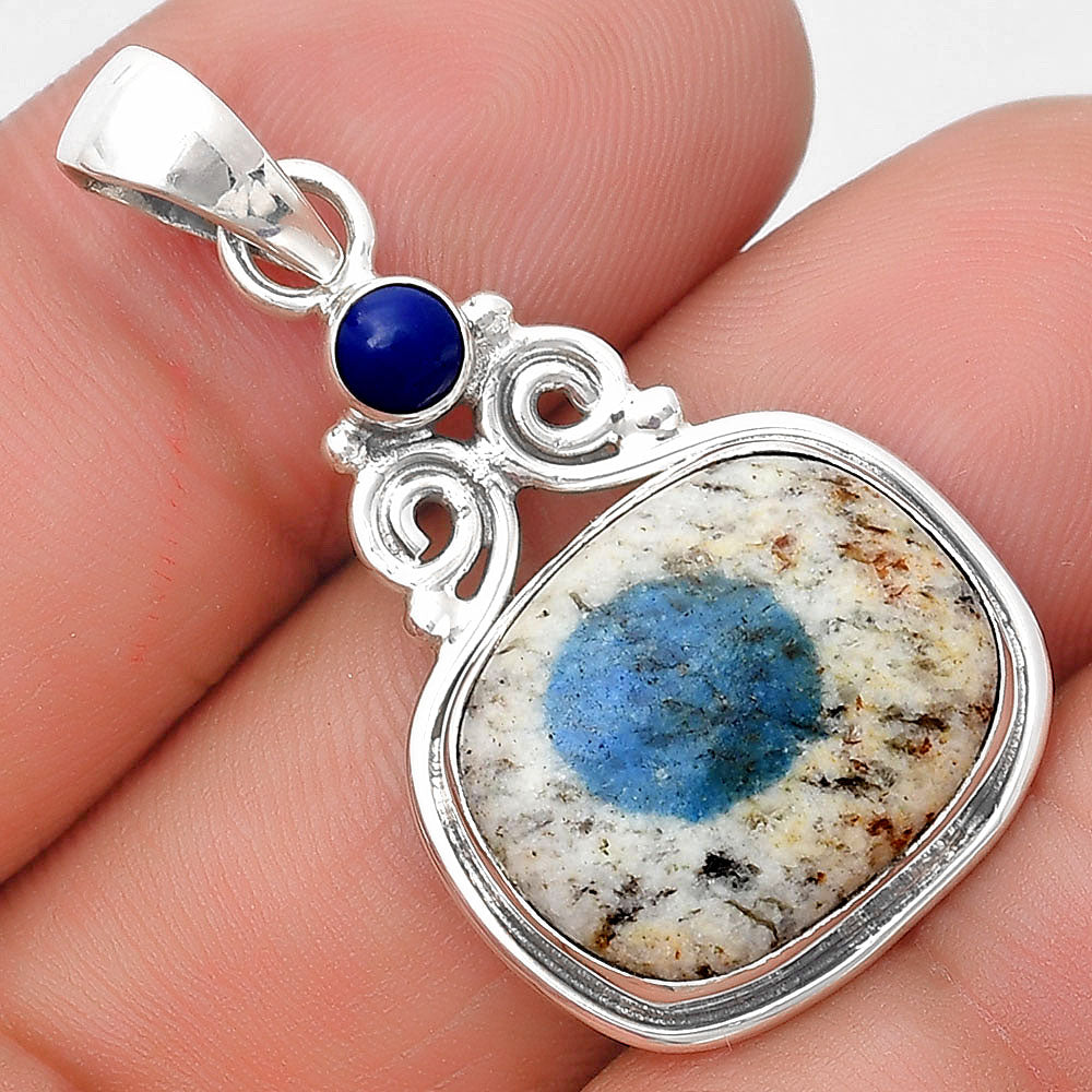 K2 Blue - Azurite In Quartz & Lapis Lazuli Pendant P-1603 SDP129334