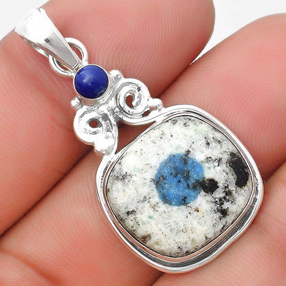 K2 Blue - Azurite In Quartz & Lapis Lazuli Pendant P-1603 SDP129340