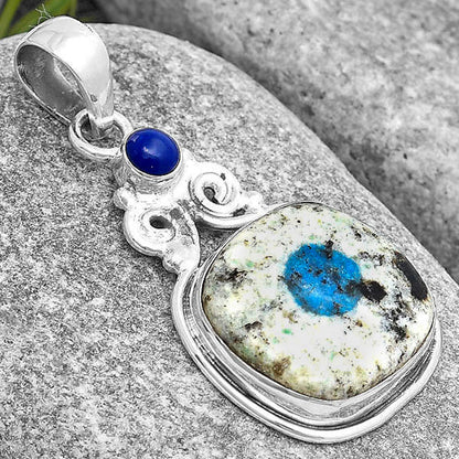 K2 Blue - Azurite In Quartz & Lapis Lazuli Pendant P-1603 SDP129340