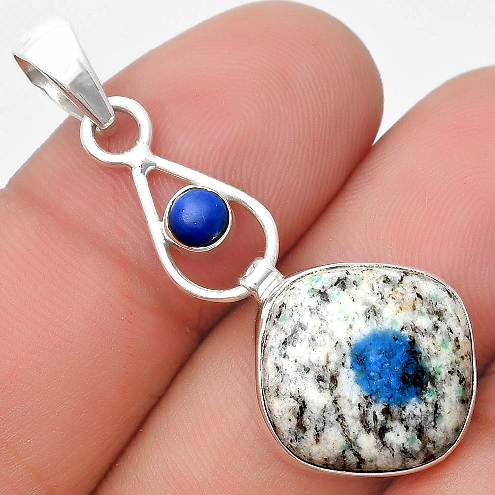 K2 Blue - Azurite In Quartz & Lapis Lazuli Pendant P-1589 SDP129351