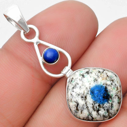 K2 Blue - Azurite In Quartz & Lapis Lazuli Pendant P-1589 SDP129351