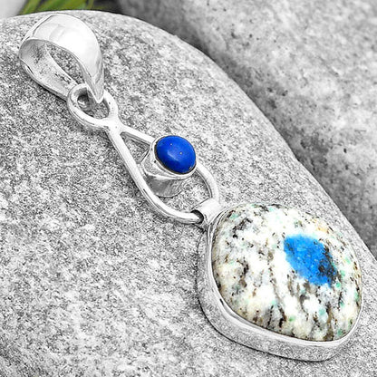 K2 Blue - Azurite In Quartz & Lapis Lazuli Pendant P-1589 SDP129351