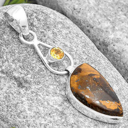 Natural Bronzite & Citrine Pendant P-1589 SDP129353