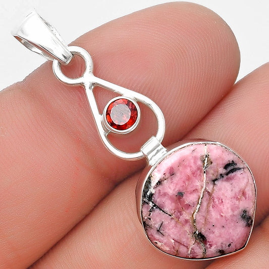 Natural Rhodonite & Garnet Pendant P-1589 SDP129363
