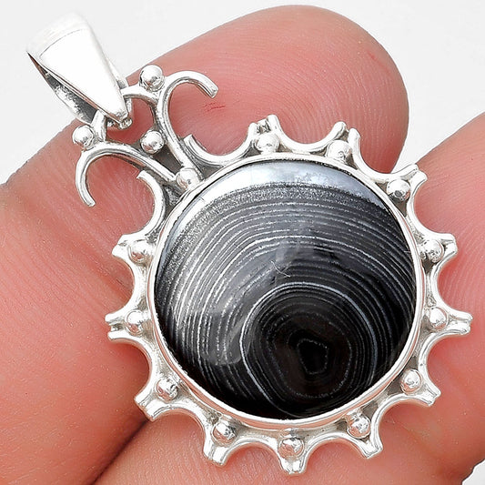 Crown Of Silver Psilomelane - Black Malachite Pendant P-1249 SDP129384