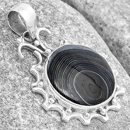 Crown Of Silver Psilomelane - Black Malachite Pendant P-1249 SDP129384