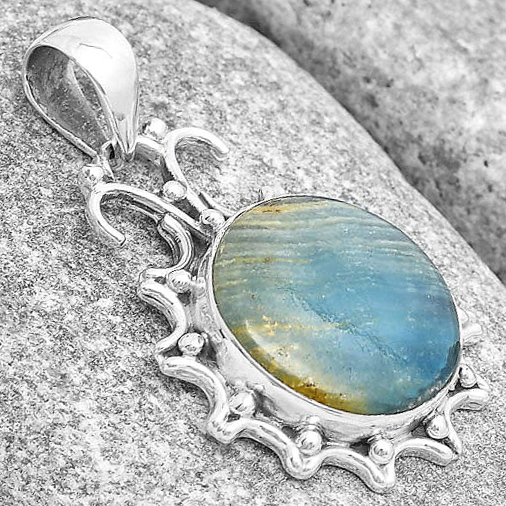 Natural Blue Aragonite Pendant P-1249 SDP129387